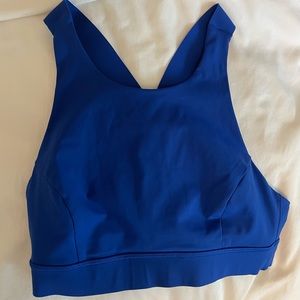 Blue high neck Lululemon workout bra